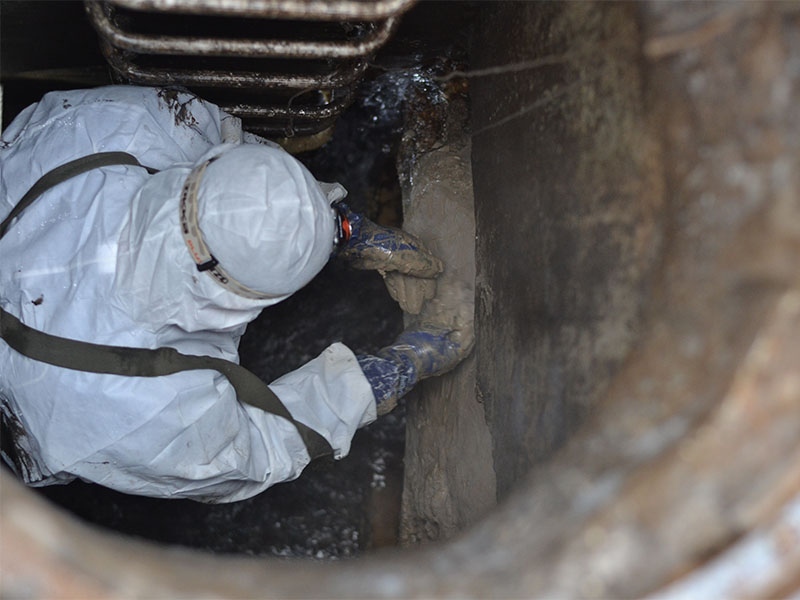 Detención de filtraciones de agua, obturación de vías de agua