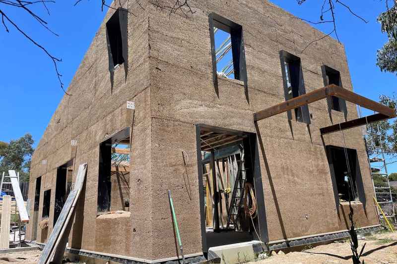 construction d'une maison en béton de chanvre