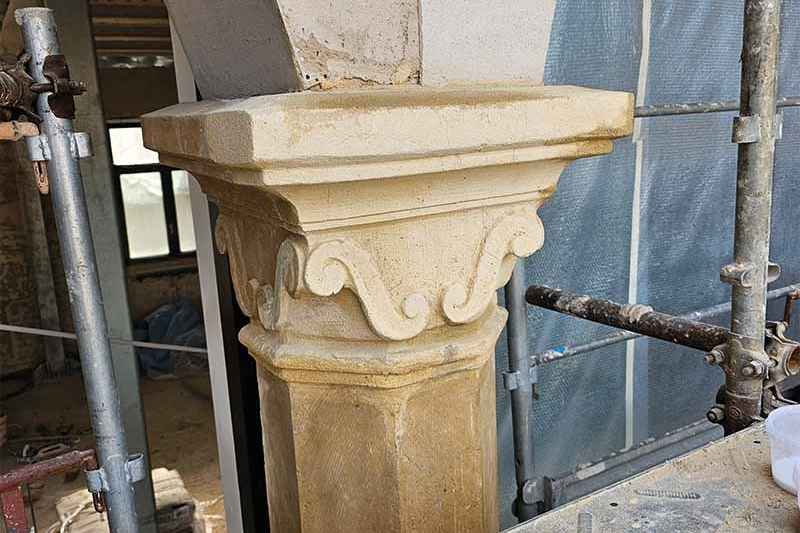 Restoration of the columns at the Terme di Montel